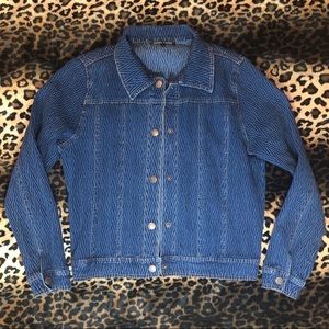 NORDSTROM Crinkle Textured Denim Jacket